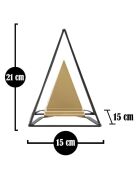 Decorazione piramidale dorata - 15x15x21 cm