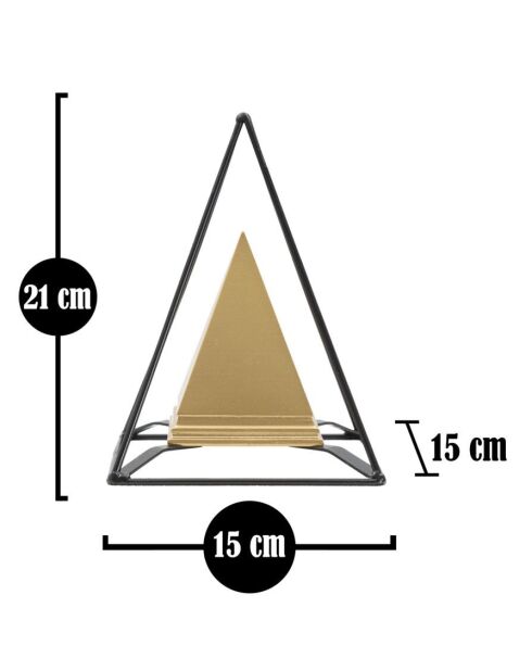 Decorazione piramidale dorata - 15x15x21 cm