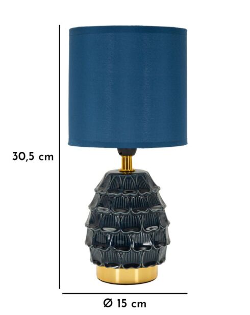 Lampe de table Badside Pigny Bleue - 15x30,5 cm