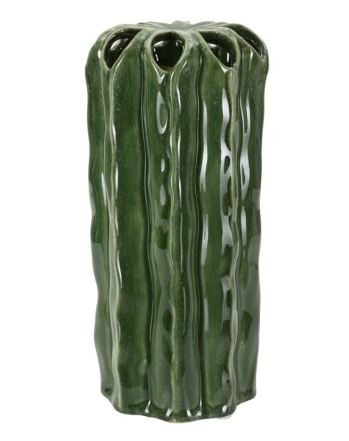 Vase Cactus multi trous vert - 11,5x23,5 cm