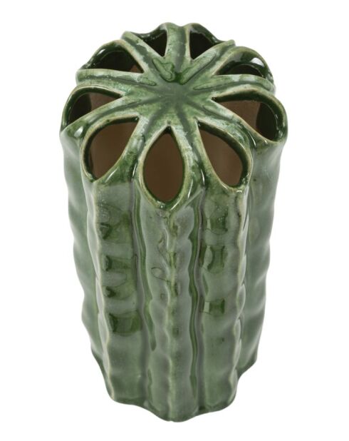 Vase Cactus multi trous vert - 11,5x23,5 cm