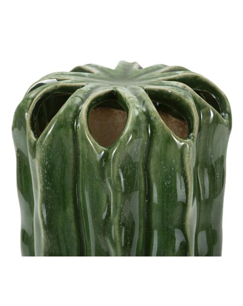 Vase Cactus multi trous vert - 11,5x23,5 cm