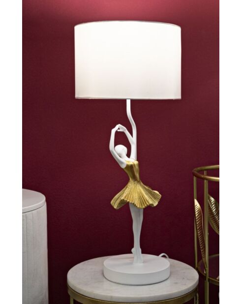 Lampe de table Danseuse doré/blanc - 28x64 cm