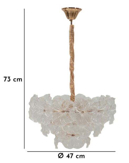 Lustre Ibiscus transparent - 47x30-73 cm