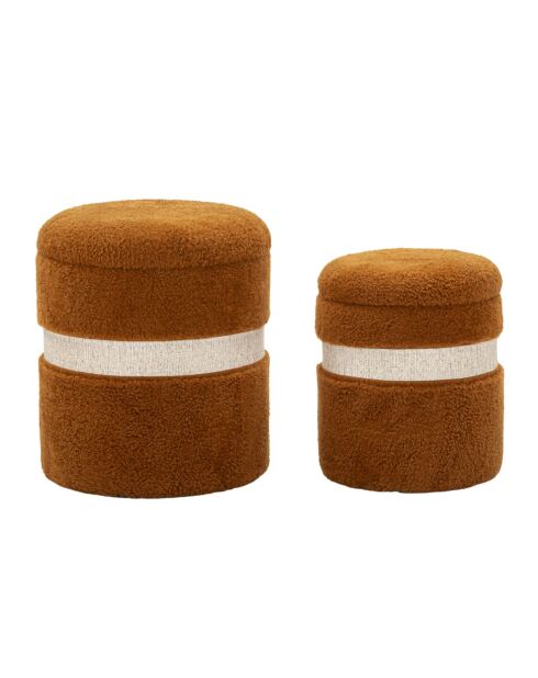 2 Sitzsäcke mit Stauraum aus Plüsch Saint-Moritz Brown