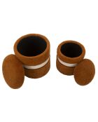 2 Sitzsäcke mit Stauraum aus Plüsch Saint-Moritz Brown