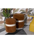 2 Sitzsäcke mit Stauraum aus Plüsch Saint-Moritz Brown