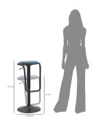 Destiny marineblauwe barkruk met booster - 41x61x83 cm