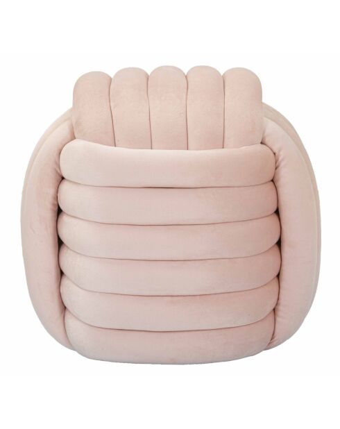 Softy roze fluwelen poef - 45x45x45 cm