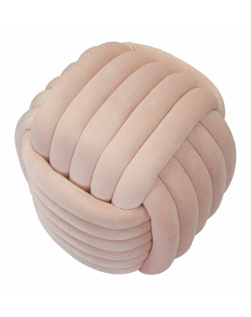 Softy roze fluwelen poef - 45x45x45 cm