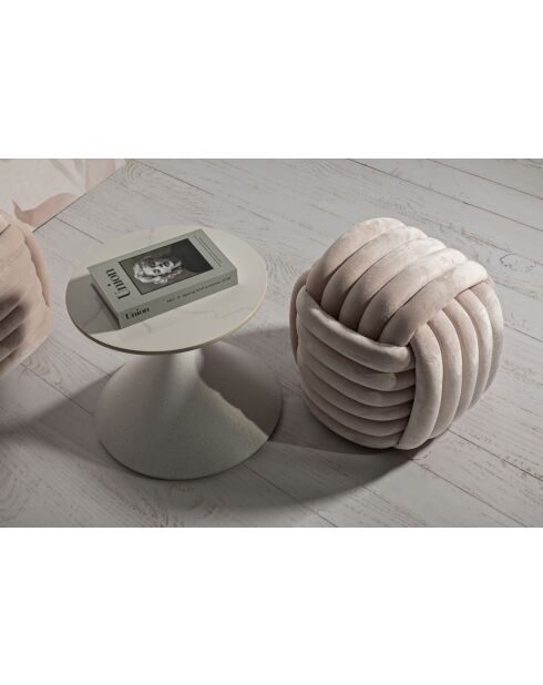 Softy roze fluwelen poef - 45x45x45 cm