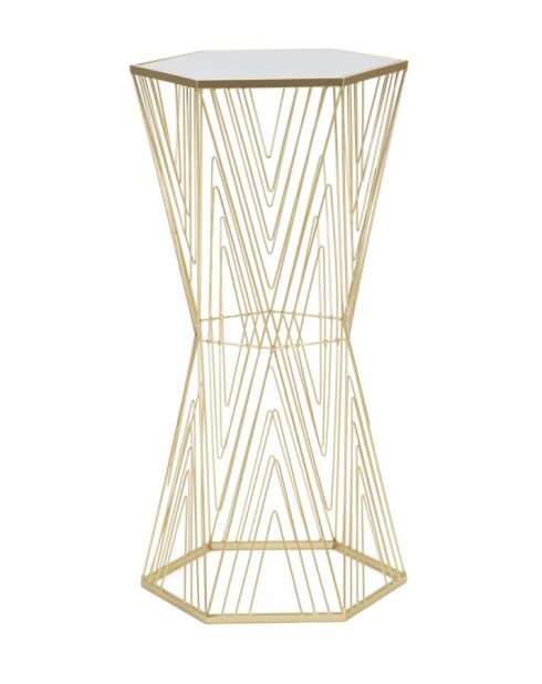 Table d'appoint Lignes dorée - 40x35x80 cm