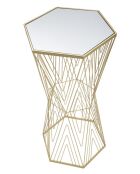 Table d'appoint Lignes dorée - 40x35x80 cm