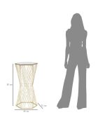 Table d'appoint Lignes dorée - 40x35x80 cm