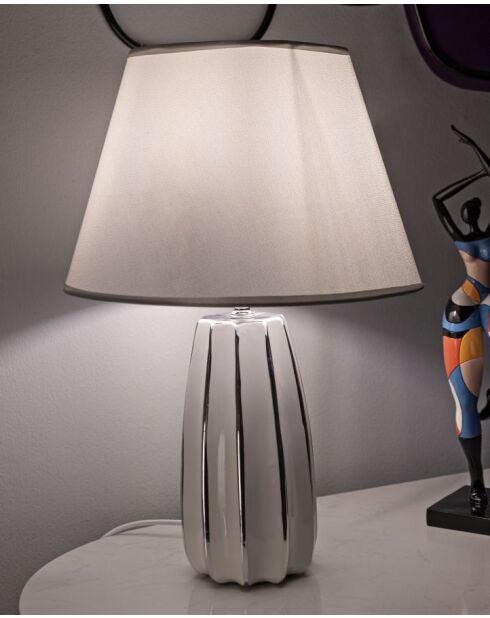 Lampe de table Emmi argentée - 30x45 cm