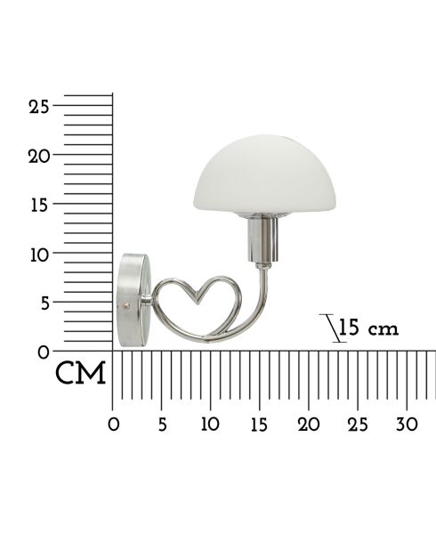 Applique Murale Lovy Argentée - 23x15x22 cm