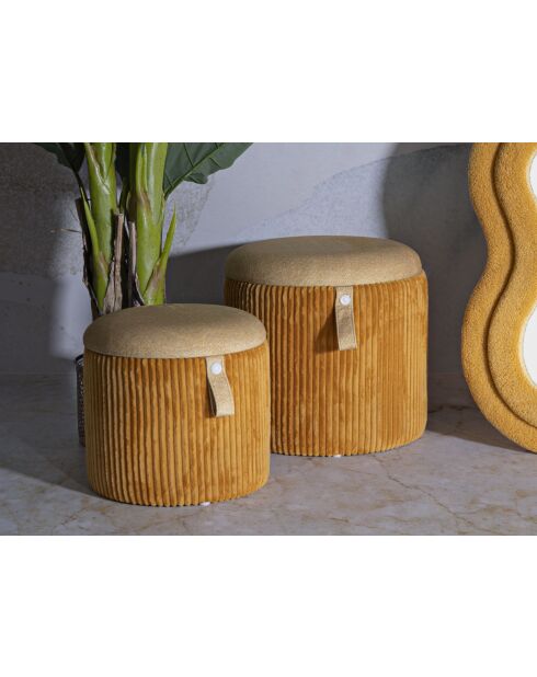 2 Hocker mit Stauraum Bozner Senf