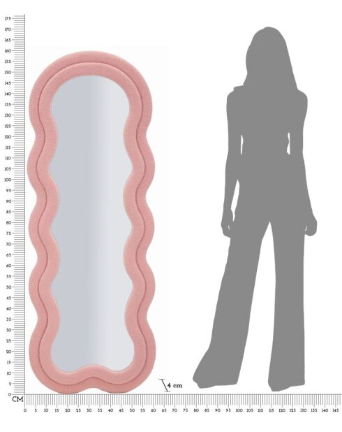 Specchio a forma di orsacchiotto rosa - 60x4x160 cm