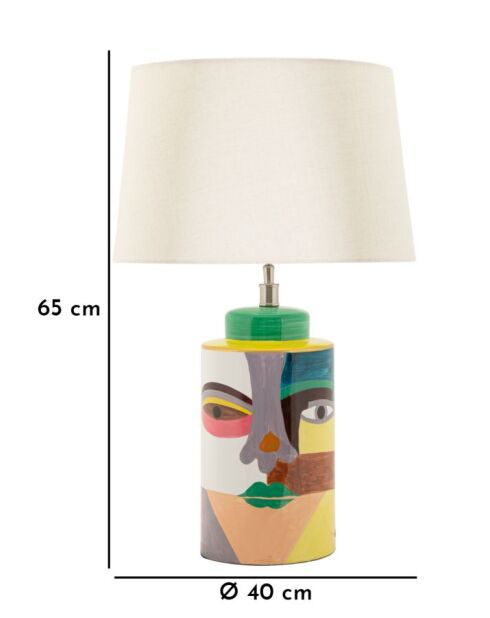 Lampe de table Piccassy multicolore - 40x65 cm