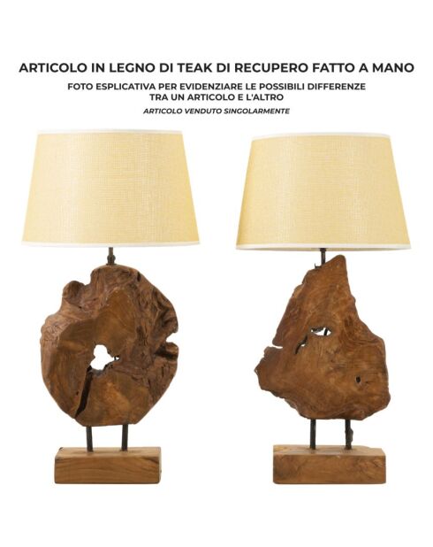 Lampe de table en Teck Kepala brune - 35x69 cm