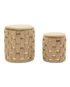 2 goldene Shanty-Poufs mit Stauraum