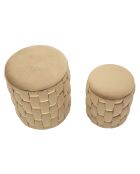 2 goldene Shanty-Poufs mit Stauraum