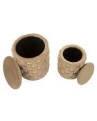 2 goldene Shanty-Poufs mit Stauraum