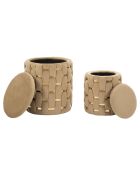 2 goldene Shanty-Poufs mit Stauraum