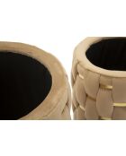 2 goldene Shanty-Poufs mit Stauraum