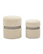 2 Poufs avec rangement Saint-Moritz crème