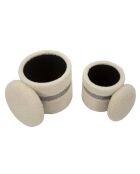 2 Poufs avec rangement Saint-Moritz crème