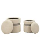 2 Poufs avec rangement Saint-Moritz crème