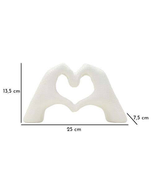 Decoración a mano White Lovers, 25 x 7,5 x 13,5 cm
