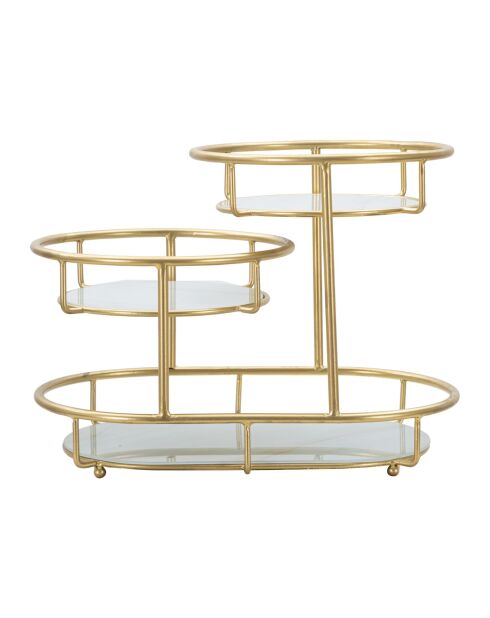 Plateau 3 Niveaux doré - 36x22,5x27 cm