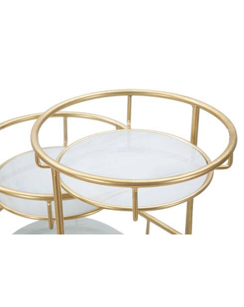 Plateau 3 Niveaux doré - 36x22,5x27 cm