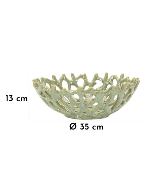 Coupelle Corail verte - 35x13 cm