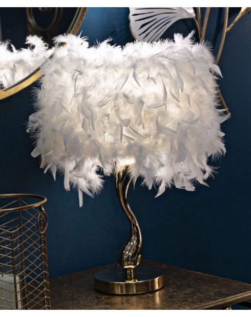 Lampe de table blanche doré/blanc - 25x47 cm