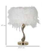 Lampe de table blanche doré/blanc - 25x47 cm