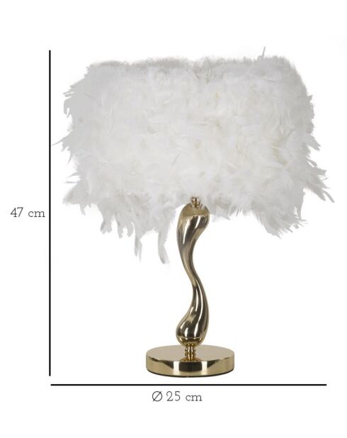 Lampe de table blanche doré/blanc - 25x47 cm