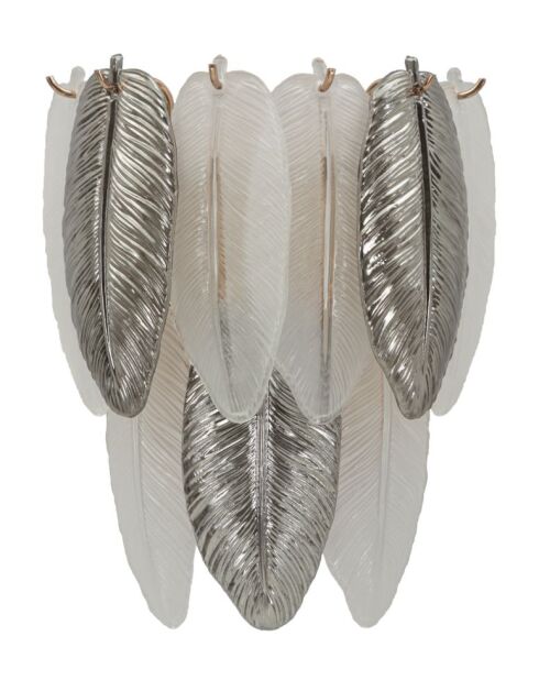 Applique Murale Feuilletée grise - 24x15x29 cm