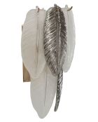 Applique Murale Feuilletée grise - 24x15x29 cm