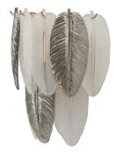 Applique Murale Feuilletée grise - 24x15x29 cm