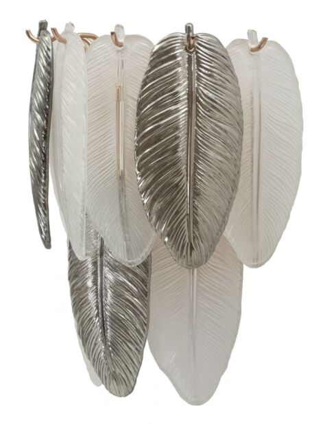 Applique Murale Feuilletée grise - 24x15x29 cm