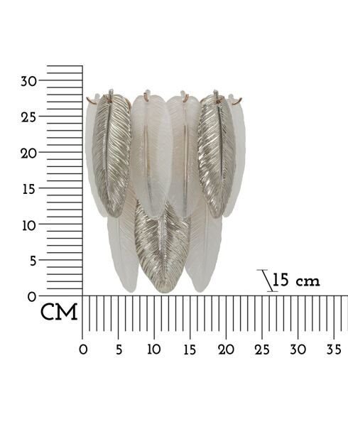 Applique Murale Feuilletée grise - 24x15x29 cm