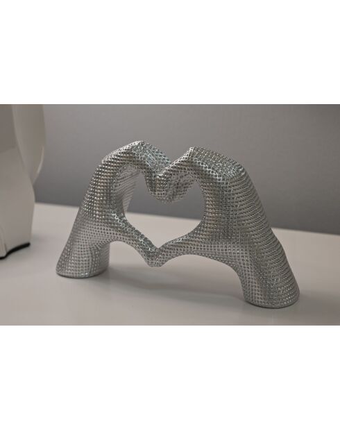 Decoración a mano Silver Lovers, 25 x 7,5 x 13,5 cm