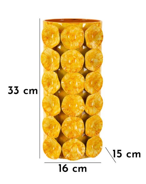 Jarrón Yellow Drop - 16x15x33 cm