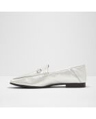 Mocassins en Cuir Camille argentés