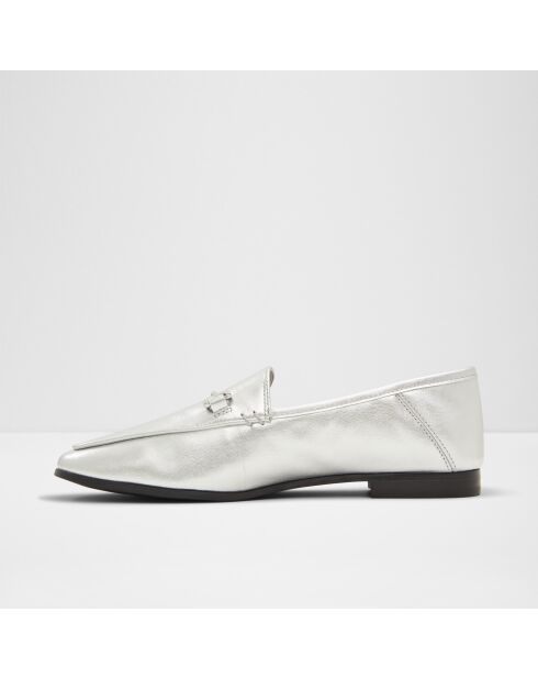 Mocassins en Cuir Camille argentés