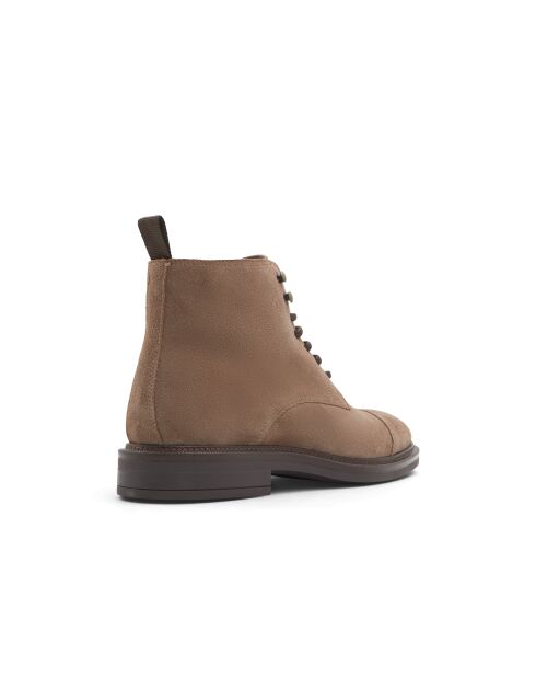 Boots en Velours de Cuir Alphonse beiges