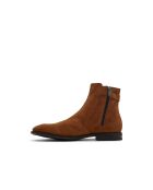 Boots en Velours de Cuir Ali cognac